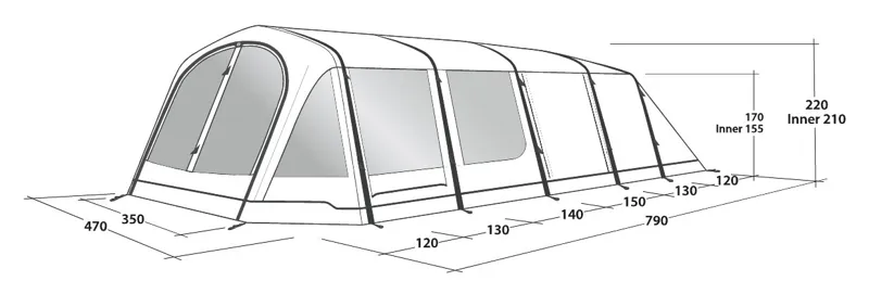 Outwell Wood Lake 7ATC Inflatable Tent - 2022 Model-2